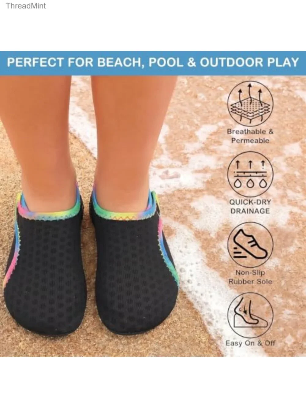 Kids Toddler Water Shoes Quick-Dry Aqua Socks Non-Slip Barefoot